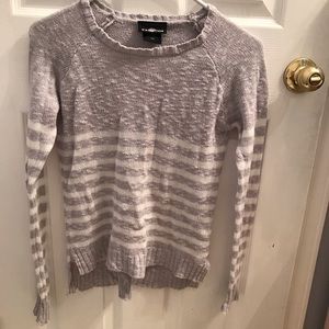 Gray and white striped sweater